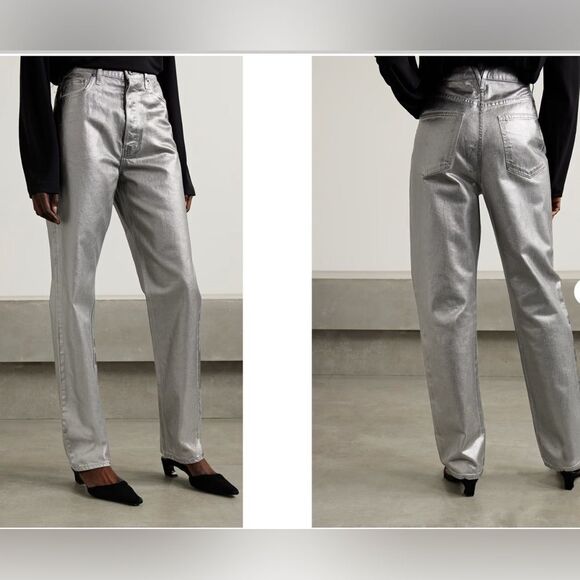 NWT Veronica Beard Daniela Straight-Leg Metallic Jeans size 26 - Picture 3 of 9